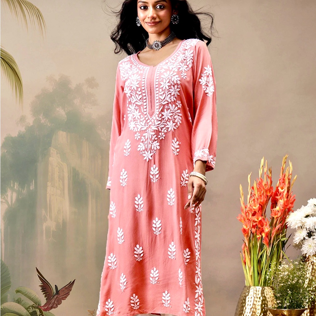 Extra 50% Off Adachikan Noorie Elegant Peach Embroidered Women's Dress Nwt